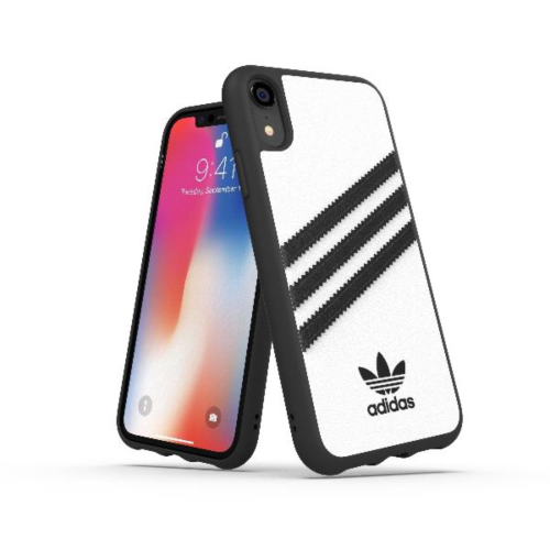 ADIDAS APPLE iPHONE XS MAX SAMBA CUSTODIA IN TPU E POLIURETANO SIMILPELLLE NERO/BIANCO